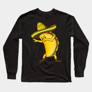 Tacos dabbing tacos lover Mexican food Long Sleeve T-Shirt